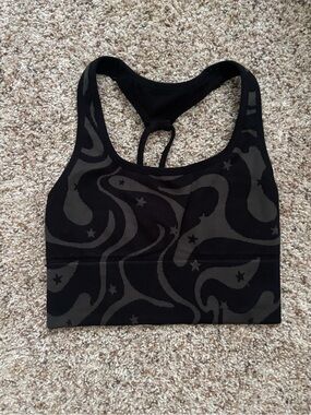 JoyLab Black Abstract Star Racerback Sports Bra